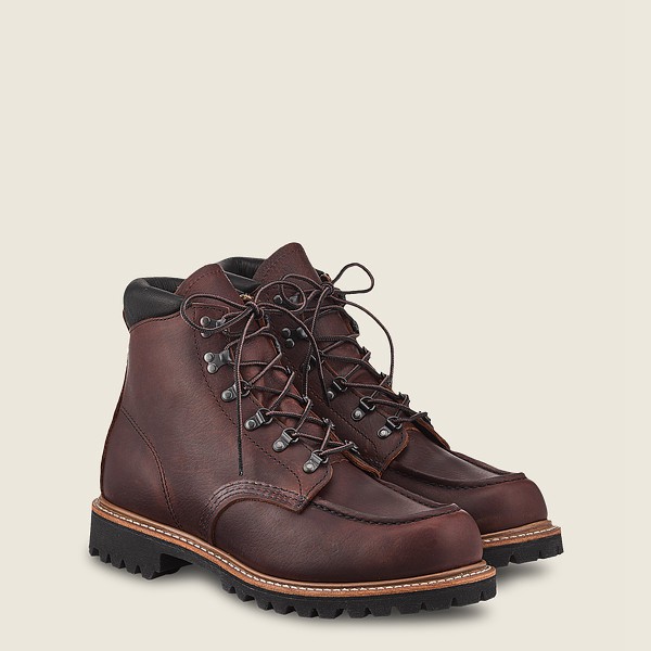 Mens Red Wing Sawmill - 6-inch Oil-slick Leather Steel Toe - Heritage Boots Dark Brown - COZ273106